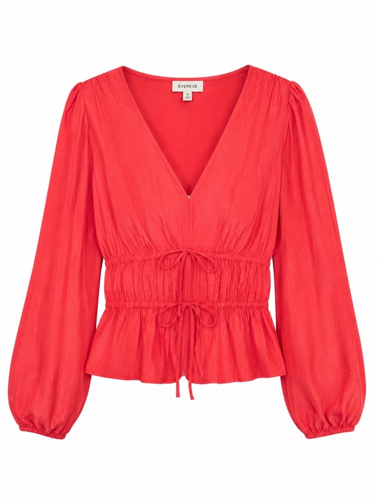 Evereve Tops - Evereve Ariana Tie Front Blouse Size M